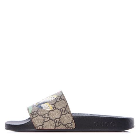 GUCCI GG Supreme Monogram Tian Womens Slide Sandals 35 